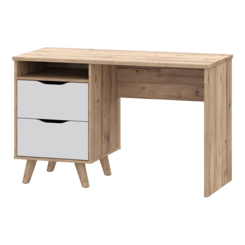 Biurko 2 Szuflady  Deska Dębowa/Biały